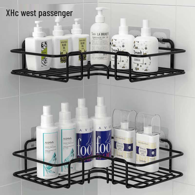 No-Drill Bathroom Corner Shelf, Wall-Mounted Storage Rack for Toilets, Washstands, and Dormitories
