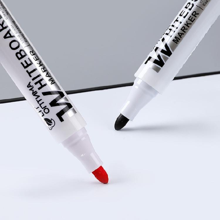 10Pcs Erasable Whiteboard Marker 2.0mm Line Width Marker Water Based Inks Quick Drying for Office Black Redness Or Blue