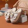 Bow Cotton Slippers Women's Winter Indoor Home Thick Bottom Warm Cute Plush Household Cotton Mop