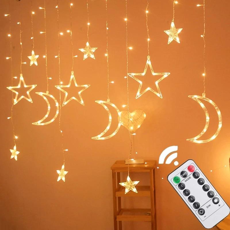Christmas Decor String Garland Curtain Light LED for Wedding Home Christmas Tree Ornament 2024 Navidad Xmas Gift 2025 New Year
