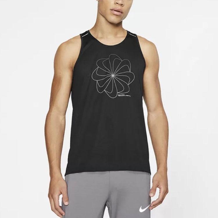 Nike Fitness Quick-Dry Reflective Night Running Sleeveless Vest Men tops Black AQ4938-010