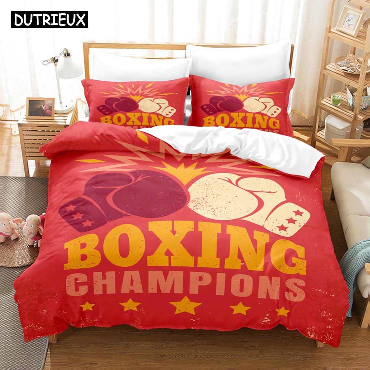 

Soft Vibrant Twin Full Queen King 3D Boxing Sets With Bedclothes Bed Polyester Quilt Comforter (quilt)-EU Single(135*200cm)3pcs