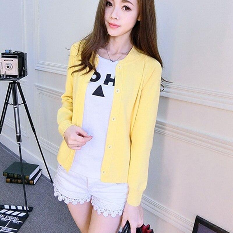 

Модные женские кардиганы, короткие свитера, пальто, корейские свободные женские топы, вязаный кардиган с низом, весенне-осенняя одежда 22660 M жёлтый