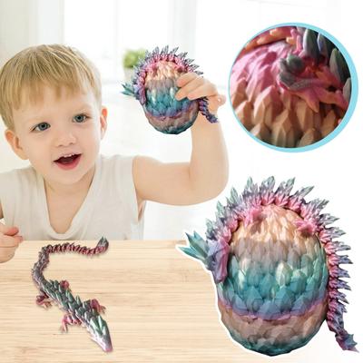 Yumurtalı Gizemli Ejderha, 3D Baskılı Yumurtalı Ejderha, Yumurtalı Tam Eklemli Esnek Ejderha, 3D Baskılı Hediye Oyuncak