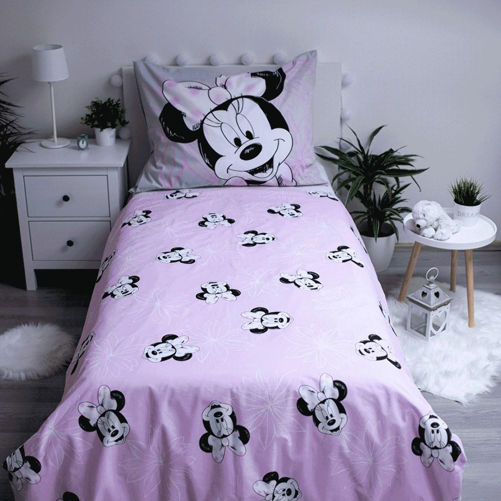Pościel 140X200 Myszka Mini 1575 Minnie Mouse Poszewka 70X90 Jf 02