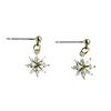 925 Silver Plated Flower Earrings with Zircon Short Dainty Studs Elegant Fairy Jewelry
