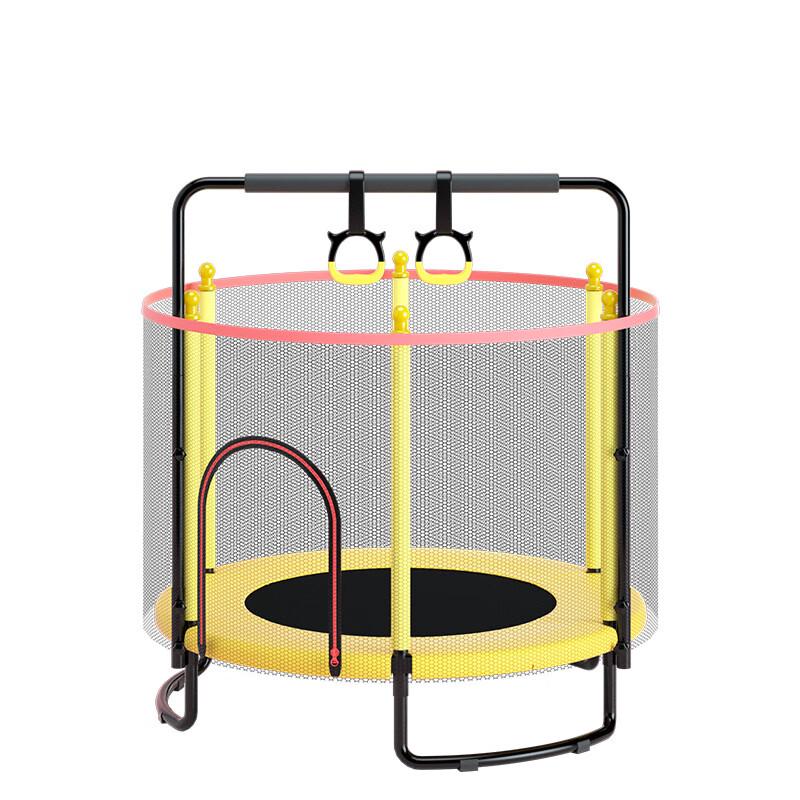 Kids Indoor Trampoline with Safety Net and Horizontal Bar