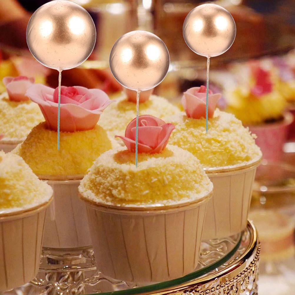 42Pcs Balls Cake Inserts Foams Dessert Toppers Reusable Picks Decoration for Birthday Wedding Anniversary Party