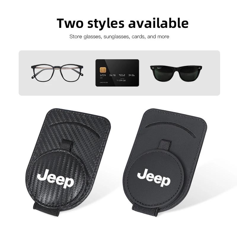 For Jeep Car Sun Visor Glasses Clip Auto Sunglasses Card Clip Accessories For Jeep Renegade Wrangler Gladiator Liberty Rubico