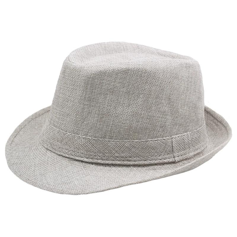 Linen Rolled-Brimmed Jazz Hat Summer British Retro Small Top Hat Outdoor Sun Hat