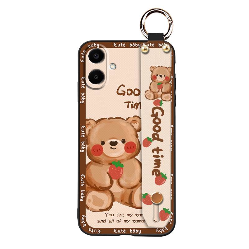 Anti-knock Wristband Phone Case For Samsung Galaxy A07 Fashion Design Wrist Strap Durable Shockproof Soft case Cartoon