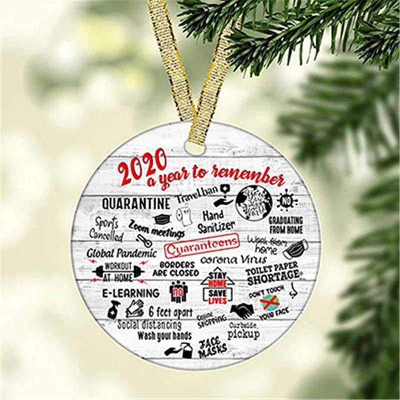 High-quality 2020 Quarantine Ornament Circular Acrylic Christmas Tree Decor