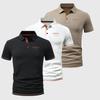 Set da 3 pezzi Polo da uomo - Manica corta, Design con colletto a 3 bottoni, Leggero, Traspirante e che assorbe l'umidità—Un must-have per il lavoro, lo sport e l'abbigliamento casual