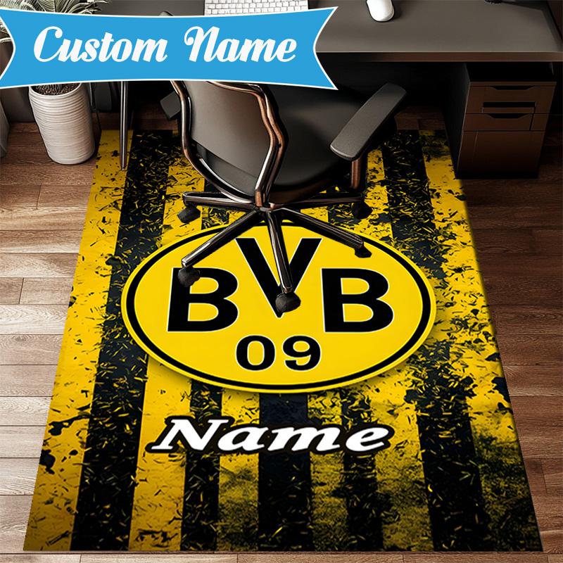 Vlastní jméno BVB Fan Gear Koberec Herní Koberec, Podložka na Podlahu do Ložnice Obývacího Pokoj Vstupní Koberec, Nápad na Domácí Dekoraci Dárek k Vánocům Narozeninám