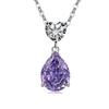 Jewelry Temperament Warm Sun Water Drop Necklace Ice Flower Cut Zirconium Platinum Plated 925 Silver Pendant Necklace