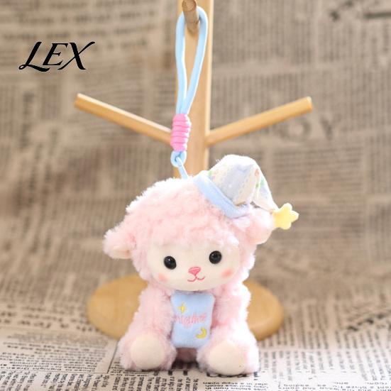 Plushie Gift for Girls Goodnight Sheep Plush Keychain, Cute Sleepy Lamb Stuffed Toy with Nightcap, Fluffy Keyring Soft Bag Charm Backpack And Nursery