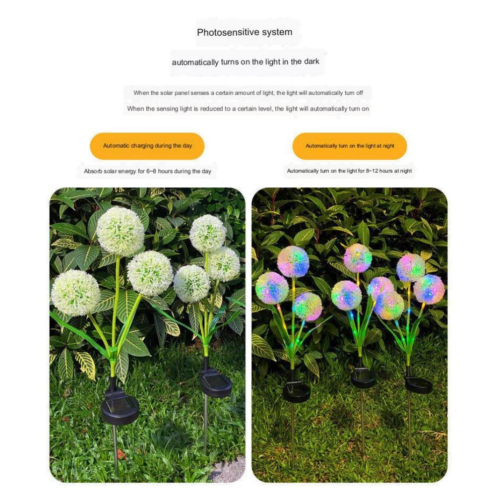 Solar Lights Garden Patio Decorative Lights Lawn Lights Garden Dandelion Small Night Light Landscape Ground Insert Color Light