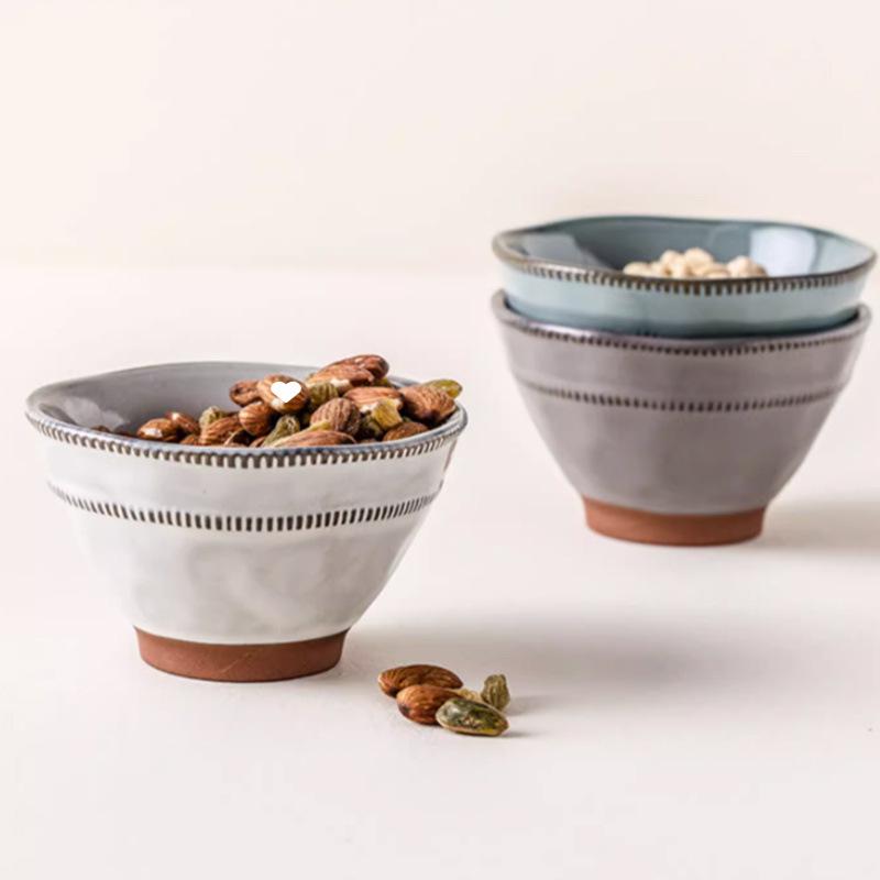 Retro Solid Color Large Ceramic Noodle Bowl - Creative Soup Bowl for Home or Noodle Shop