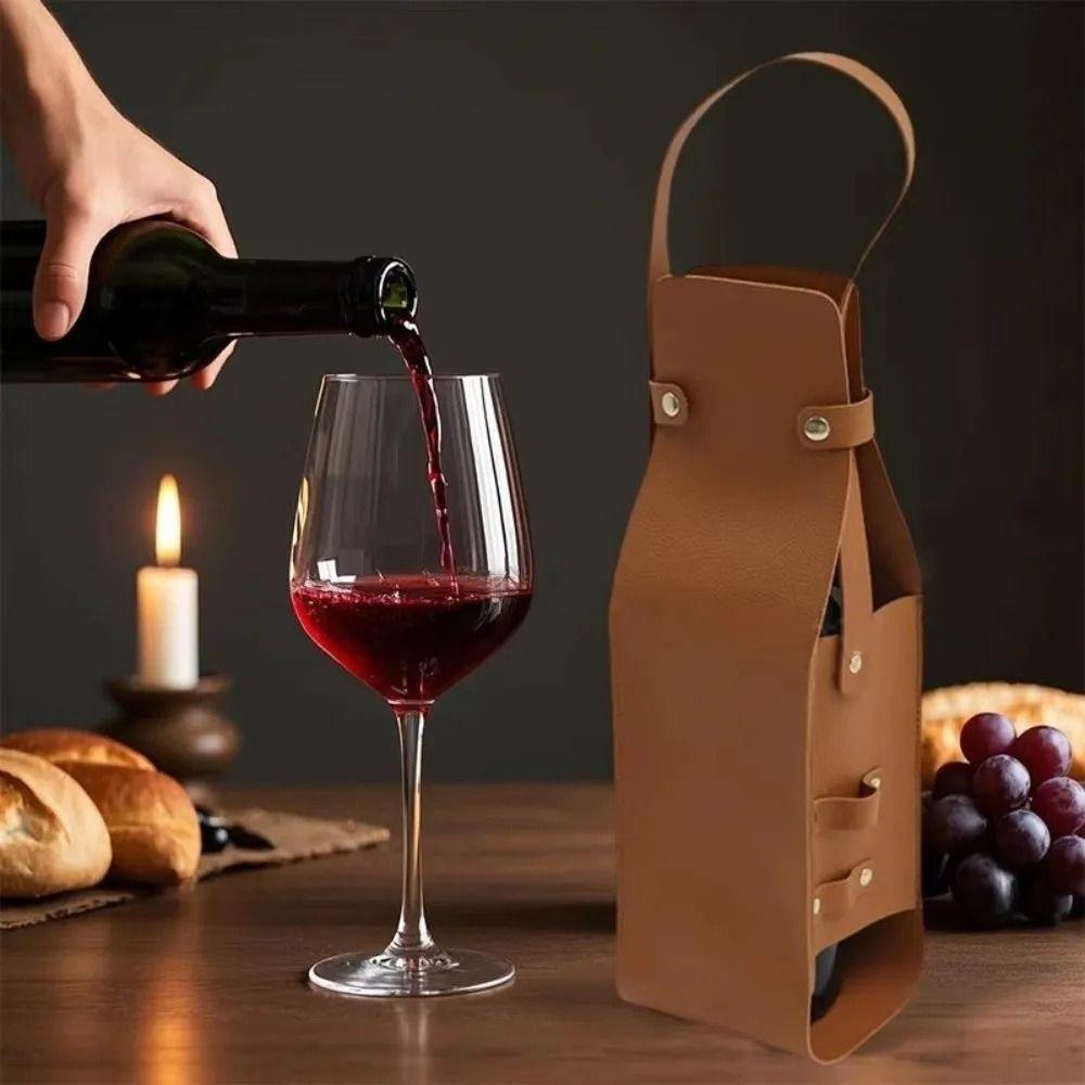 Waterproof PU Wine Tote Lightweight Champagne Beer Gift Bags Portable Wine Bag Wedding