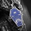 Retro Bat Coffin Castle Badge Stainless Steel Pendant Necklace for Men and Women Punk Halloween Jewelry Gift