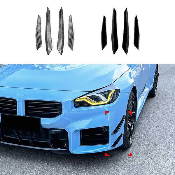 Set of 4 Front Side Air Deflectors & Fog Light Skirt Trims for BMW 2 Series M2 G87
