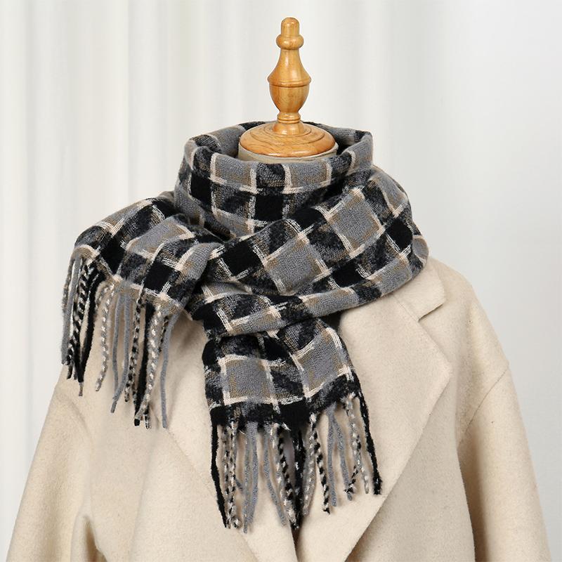 Women Winter Cashmere Scarf  Plaid Pashmina Luxury Brand Shawls and Wraps Bufanda Hijab Travel Stoles Echarpe Warm Blanket