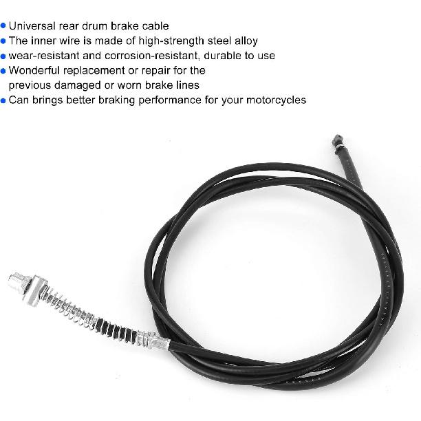 Aramox Rear Brake Cable, Universal Rear Drum Brake Cable 75.6in Fit for GY6 Chinese Scooter Mopeds 250c
