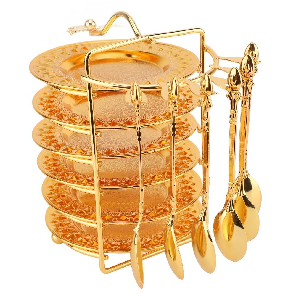 13PCS Zinc Alloy Kitchen Utensil Set European Fruit Plate Set Flatware Dinnerware Set For Steaks