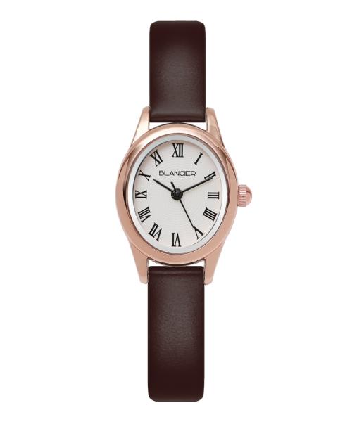 [BLANCHEIERE] BLANCHEIERE Leonie Rose Gold Roman Leather Watch BW20915L-RRBR FREE