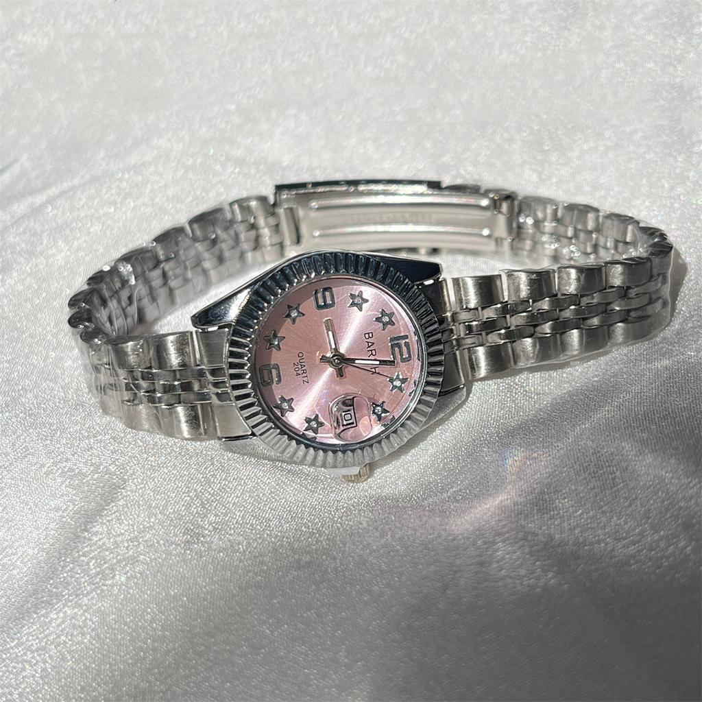 Drainage Pentagram Diamond Watch Women'S Calendar Steel Belt Retro Simple Temperament Women'S Quartz Watch