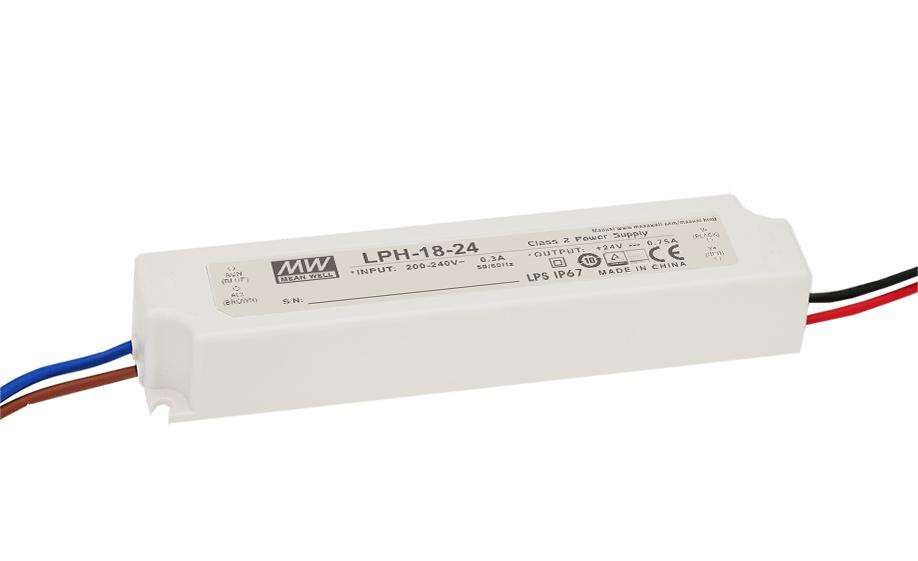 Mean Well Lph-18-12 Switching Power Supply; LED; 18W; 12V; 1.5A; 180-264Vac; 254-370Vdc; IP67
