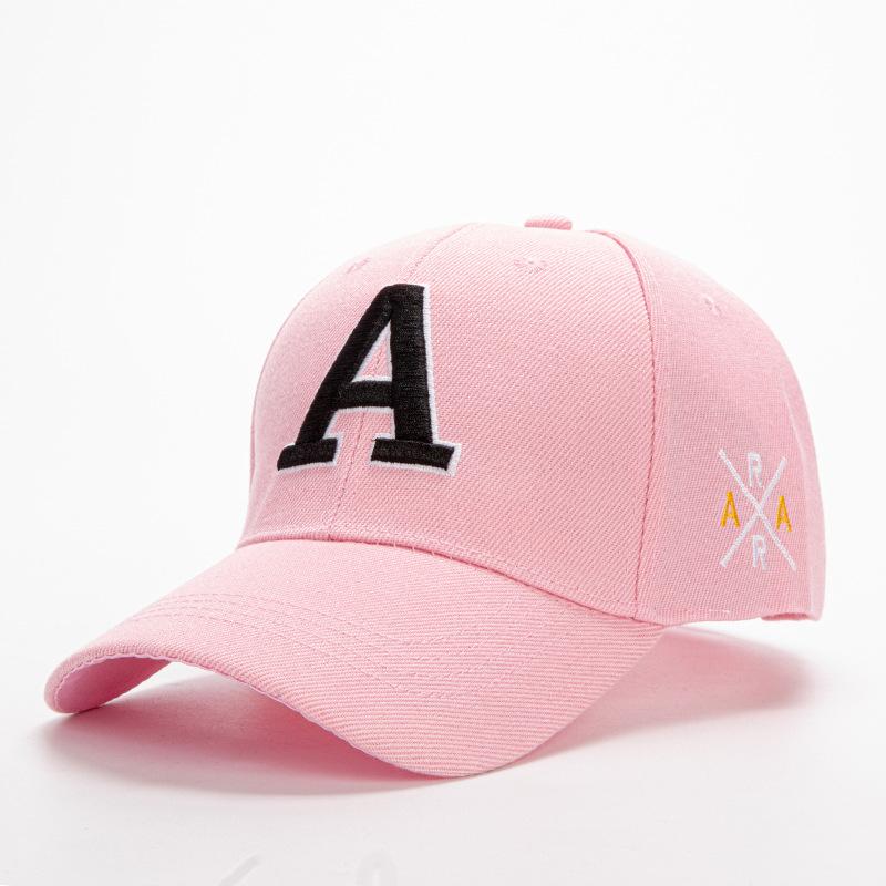 

Unisex Hip Hop Baseball Cap with Embroidered Letter A and Side AR Design - Perfect for Spring and Autumn Outdoor Activities рожевий