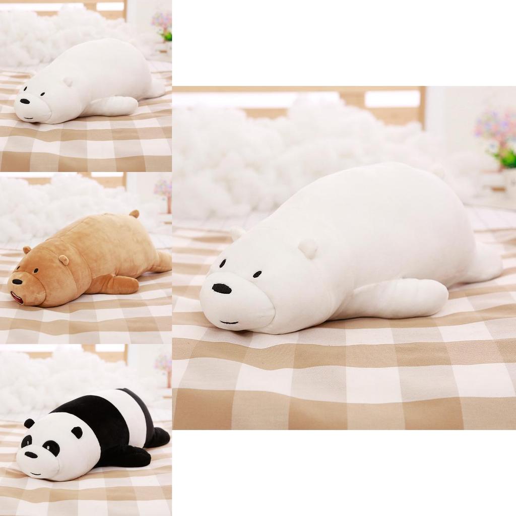 We Bare Bears Pillow Cartoon Bear Grizzly Bear Panda Soft Stuffed Plush Toy Doll Adorable And Cuddly