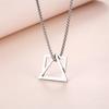 Necklace for Pink Triangle Square Fashion Accessory [Rockyu] Women, Gold, Simple, Necklace, Pendant, Titanium, Hypoallergenic, Party, Gift, Birthday,