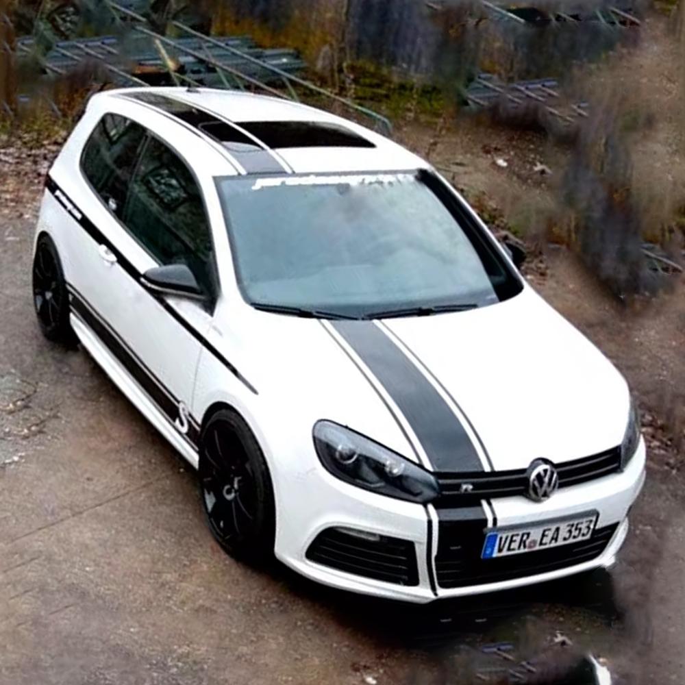 

7Pcs Universal Car Whole Body Sport Stickers Vinyl Decals Auto Accessories For Suzuki Volvo Tesla Skoda VW Volkswagen Smart Seat чорний