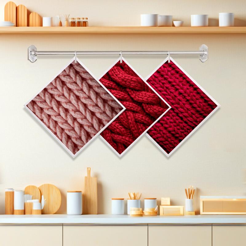 Cleaning Cloth Reusable Kitchen Dish Towels Eco-friendly Microfiber Knitted Print Dishcloths Lint Free Washable Duster Rags Tea Towels 9*7inch