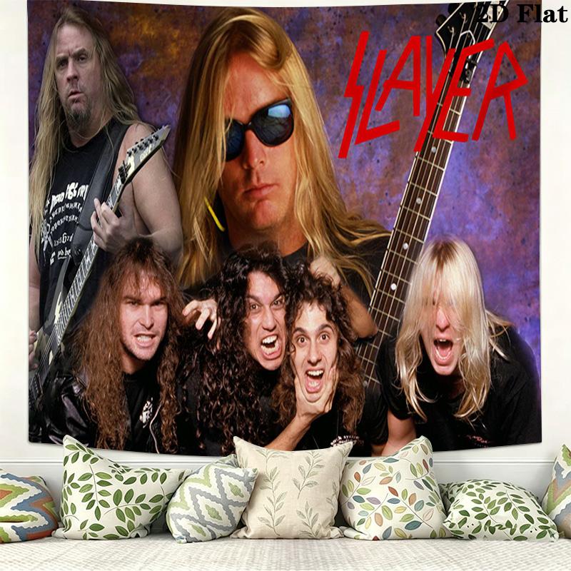 Slayer Band Wall Tapestry Aesthetic Wall Hanging Printed Fabric Blanket Decorative Tapestries for Bedroom Living Room Home Decor