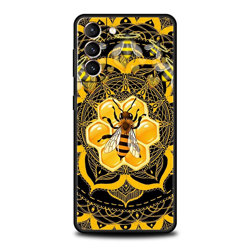 Honeybee Flower Pattern Phone Case Cover for Samsung Galaxy S26 S25 S24 S23 S22 S20 S21 FE Ultra S25 Edge Plus 5G Soft TPU Shell