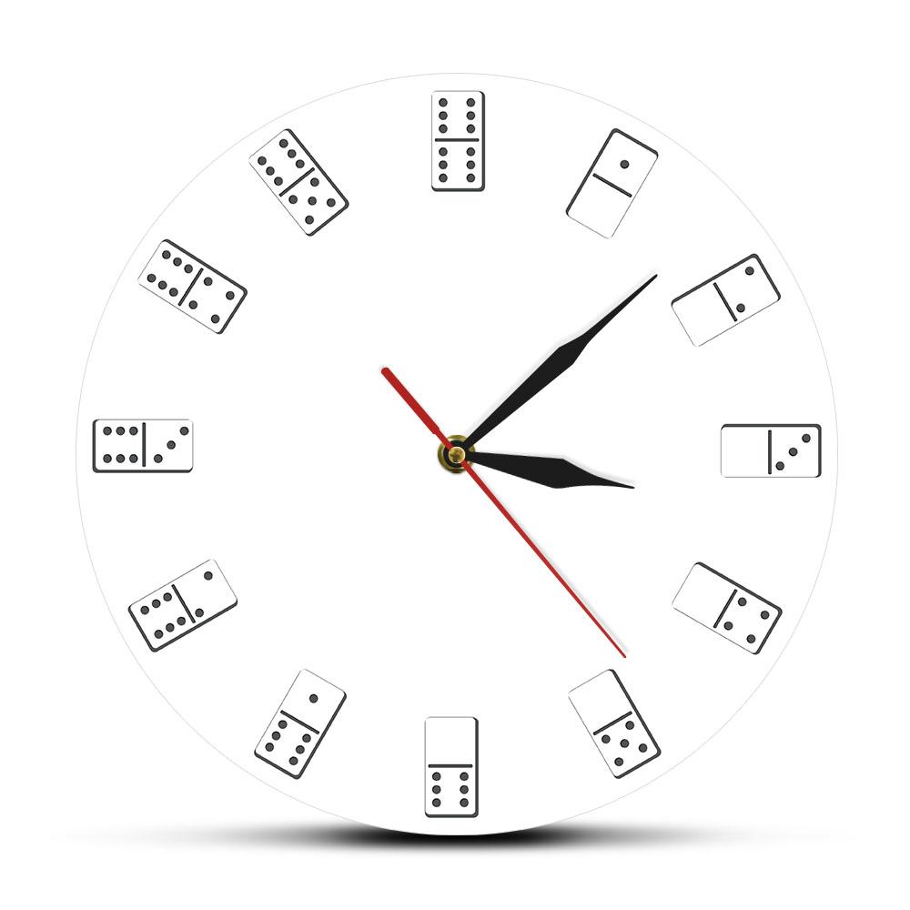

Настенные часы в стиле китайского домино с игральными костями Pai Gow Games Wall Art Casino Fun Home Decor Набор для азартных игр Бесшумные настенные часы