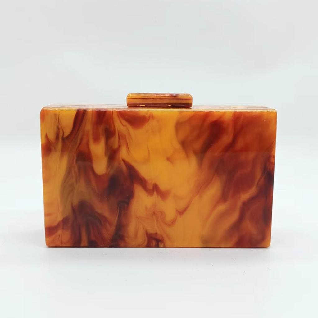 Marble Pattern Acrylic Dinner Bag, Grab Bag, One Shoulder Diagonal Span Wedding Fashion Women'S Bag