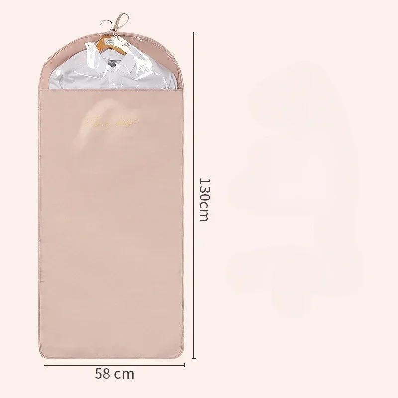 Satin Clothes Dust Cover Dress Hanging Bag Suit Coat Protector Wardrobe Storage Bag Satin Dustproof Garment Dress Organzier