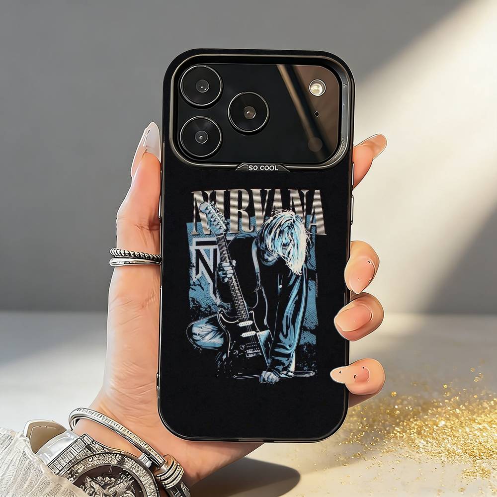 

N-Nirvana Rock Band L-Lamentably Phone Case For iPhone17 16 15 14 13 12 Pro Max Grey Black Matte Laser Metallic Aurora Funda iPhone11PROMAX