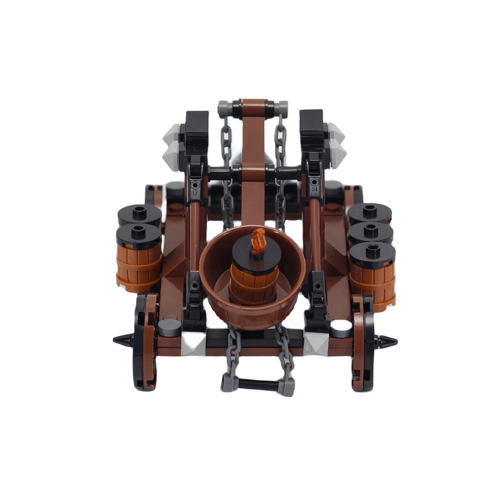 Building Block Medieval Weapons Siege Catapult Small Particles Ancient War Weapons Scene Ornament Can Be Launched