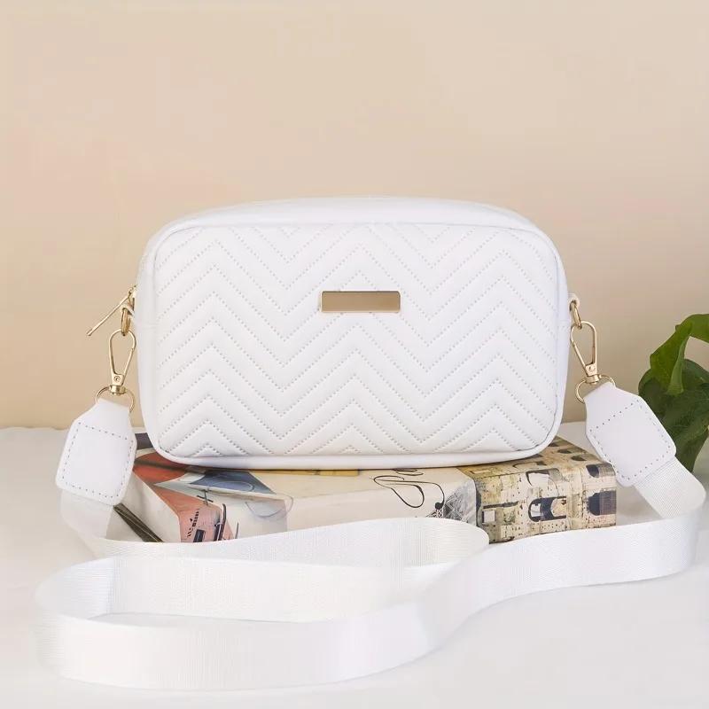 Simple Wave Embossed Shoulder Bag, Fashiable and Versatile Women's Leather Crossbody Bags, Suitable for Commuting and Banquets