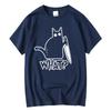 Mens Tshirt High Quality 100 Cotton Knife Cat Print Men T Shirt Casual Loose Men Tshirt Oneck Tshirt Men Tees Tops