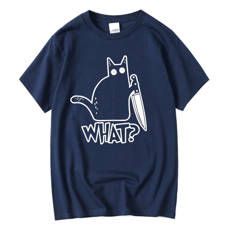 Mens Tshirt High Quality 100 Cotton Knife Cat Print Men T Shirt Casual Loose Men Tshirt Oneck Tshirt Men Tees Tops