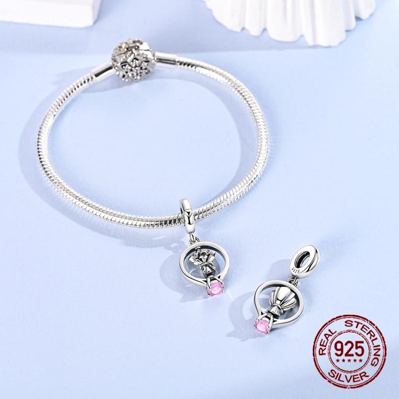 Ring Charms Copper Bridal Bouquet Dangle Pendant Fit Bangle Bracelet Necklace Diy Jewelry