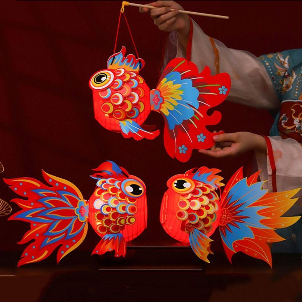 Paper Fish Middle Autumn Festival Lantern Handmade Handheld Lantern  Cultural Events