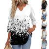 Women's Casual Plaid Print V-Neck Three-Quarter Sleeve Blouse for Everyday Wear