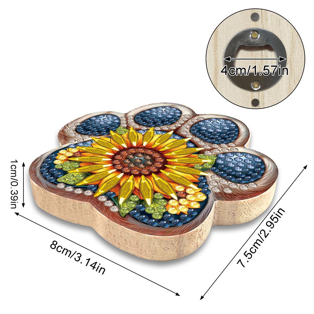 Wooden Magnetic Bottle Opener Bottle Opener Diamond Painting Kit Diamond Painting Refrigerator Magnet Bottle Opener